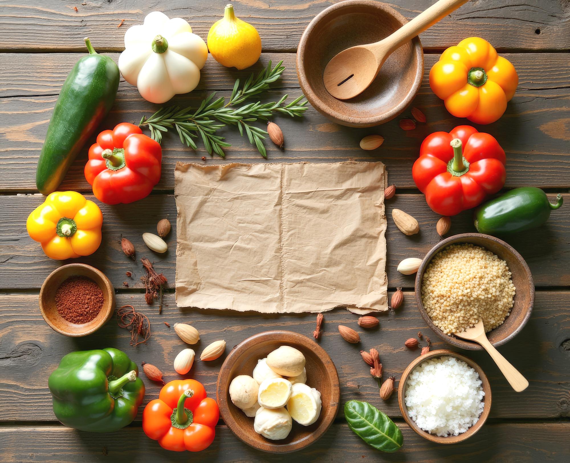 ingredients neatly arranged on parchment