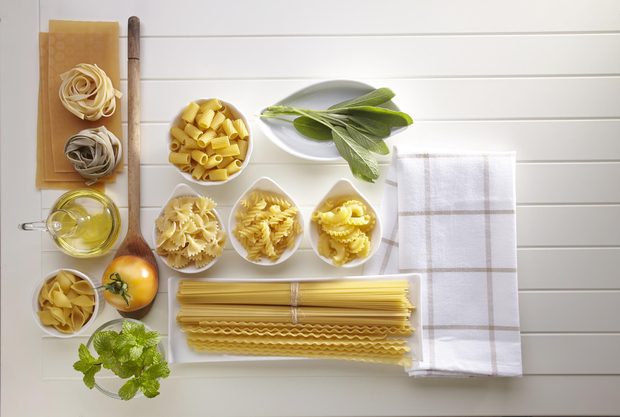 finished pasta with lemon and basil